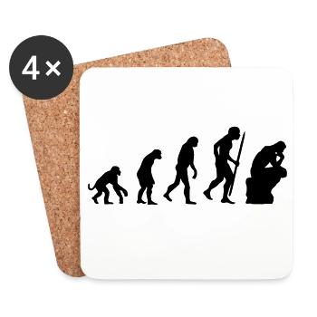 Evolution of the thinker philosophy, philosopher - Coasters (set of 4) - white - Front
