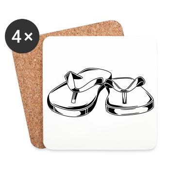 flip flops trail icon - Coasters (set of 4) - white - Front