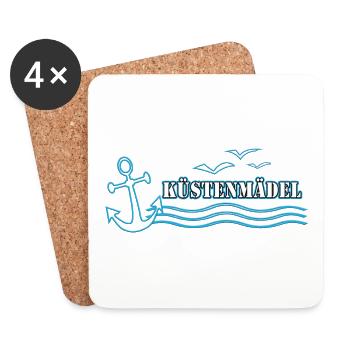 Küstenmädel weiß Schriftzug |Yolo-Artwork - Untersetzer (4er-Set) - Weiß - Vorne