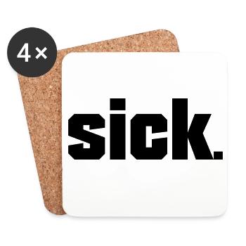 Sick Design - easy - Coasters (set of 4) - white - Front
