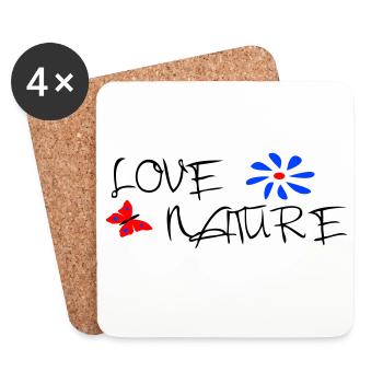 Nature, Butterfly, Love - Coasters (set of 4) - white - Front