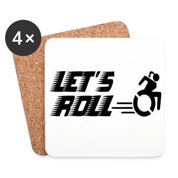 Auf geht's mit einer Rollstuhlfrau* - Untersetzer (4er-Set) - Weiß - Vorne