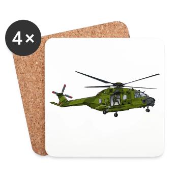Hubschrauber - Untersetzer (4er-Set) - Weiß - Vorne