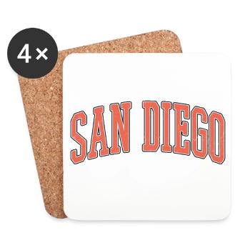 San Diego Block Font Design - Coasters (set of 4) - white - Front