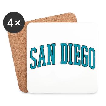 San Diego Block Font Collection - Coasters (set of 4) - white - Front