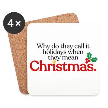 They mean Christmas - Coasters (set of 4) - white - Front