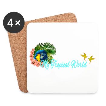 papageienkopf, my tropical world - Untersetzer (4er-Set) - Weiß - Vorne