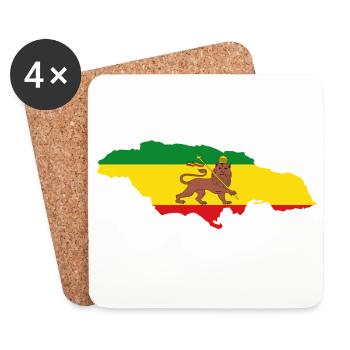 Lion of Judah Jamaica Rasta Flag Map of Jamaica - Untersetzer (4er-Set) - Weiß - Vorne