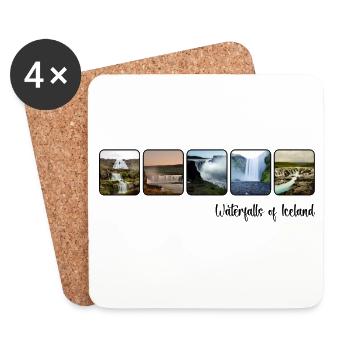 Waterfalls of Iceland - Coasters (set of 4) - white - Front