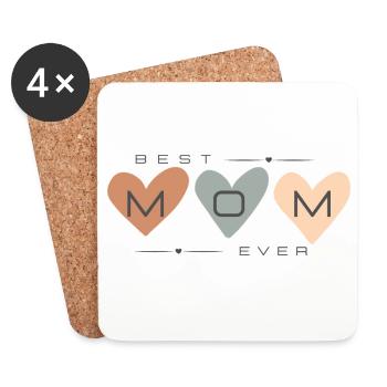 Meilleure maman de tous les temps - Dessous de verre (lot de 4) - blanc - Devant
