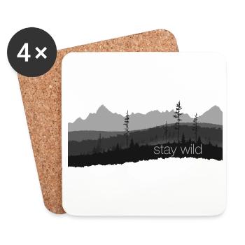 Ist die Wildnis dein natürliches Element? Bleib wild. - Untersetzer (4er-Set) - Weiß - Vorne