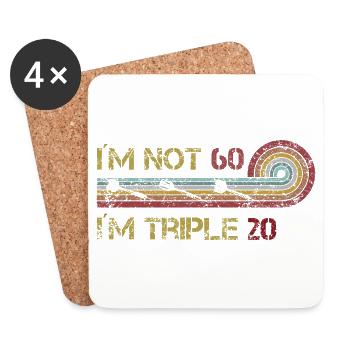 DART I am not 60... - Coasters (set of 4) - white - Front