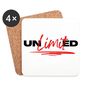 Unlimited, Motivation Sportive - Dessous de verre (lot de 4) - blanc - Devant