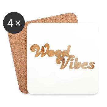 Wood Vibes good coole Quotes Holz Wald Natur Fan - Coasters (set of 4) - white - Front