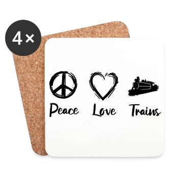 Railroad Love - Coasters (set of 4) - white - Front