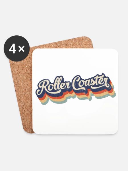 Roller Coaster - Coasters (set of 4) - white