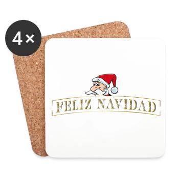 Feliz Navidad - Dessous de verre (lot de 4) - blanc - Devant
