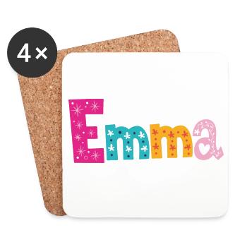 Personalisierter Emma-Name - Untersetzer (4er-Set) - Weiß - Vorne