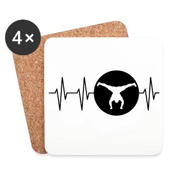 Calisthenics Sport Team Handstand Puls Turner icon - Untersetzer (4er-Set) - Weiß - Vorne
