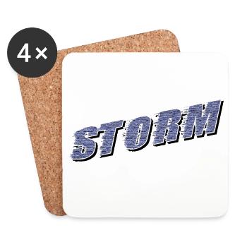 STORM Claim | Sturm Schriftzug - Untersetzer (4er-Set) - Weiß - Vorne
