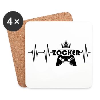 Herzschlag Zocker Puls gaming Symbol Controller - Untersetzer (4er-Set) - Weiß - Vorne