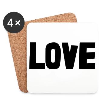 VALENTINE'S DAY. Bachelorette party. I LOVE YOU. I LOVE YOU. LOVE - Coasters (set of 4) - white - Front