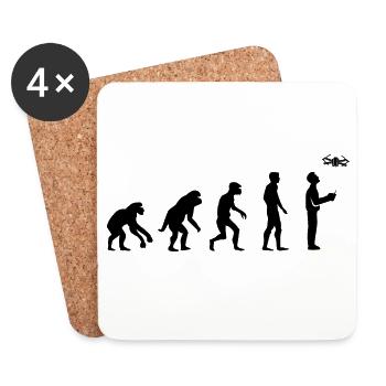 Drohnen Pilot Evolution Entwicklung lustig Design - Untersetzer (4er-Set) - Weiß - Vorne