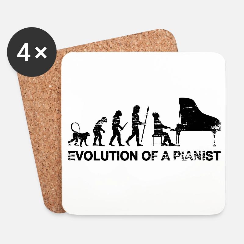 Entwicklung eines Pianisten - Untersetzer (4er-Set) - Weiß