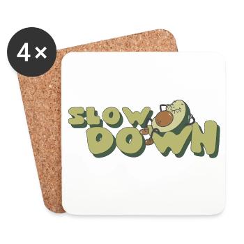 slow down relax avocado retro positive - Untersetzer (4er-Set) - Weiß - Vorne