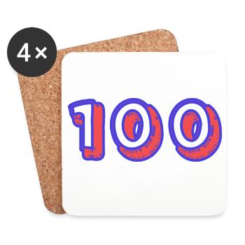 100. 100 JAHRE. 100-JÄHRIGES JUBILÄUM. GEBURTSTAG 100 - Untersetzer (4er-Set) - Weiß - Vorne