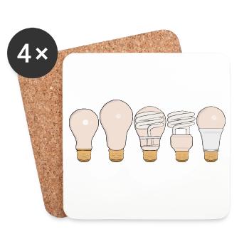 Cool Vintage Retro Light Bulbs - Coasters (set of 4) - white - Front