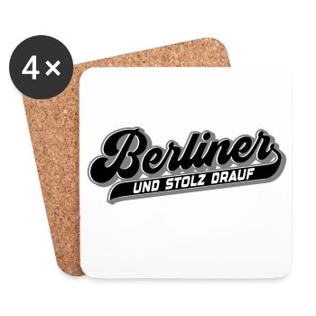 Berliner und Stolz drauf | Farben änderbar - Untersetzer (4er-Set) - Weiß - Vorne