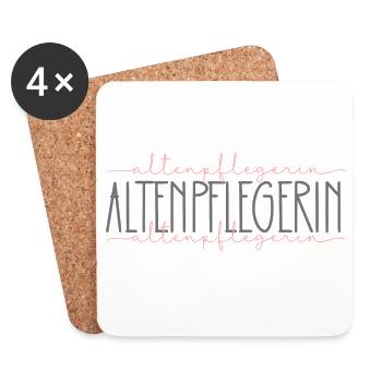 Altenpflegerin Geschenk Pflegerin Altenheim Beruf - Untersetzer (4er-Set) - Weiß - Vorne