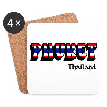 Design du drapeau de la Thaïlande à Phuket - Dessous de verre (lot de 4) - blanc - Devant