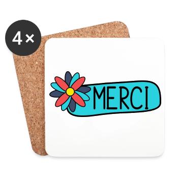 MAÎTRESSE. MAITRE. MERCI. MERCI MAÎTRESSE - Dessous de verre (lot de 4) - blanc - Devant