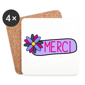 MAÎTRESSE. MAITRE. MERCI. MERCI MAÎTRESSE - Dessous de verre (lot de 4) - blanc - Devant