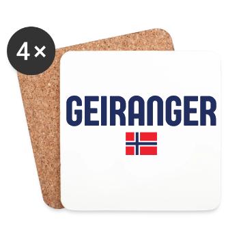 GEIRANGER Norway - Coasters (set of 4) - white - Front