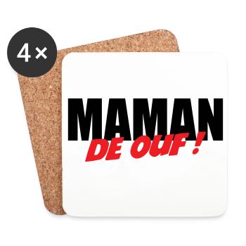 Verrückte Mama! - Untersetzer (4er-Set) - Weiß - Vorne
