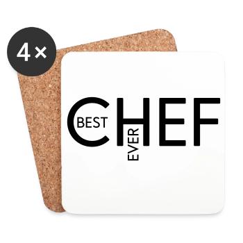 Best Chef ever - Untersetzer (4er-Set) - Weiß - Vorne