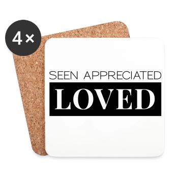 Seen Appreciated Loved - Untersetzer (4er-Set) - Weiß - Vorne