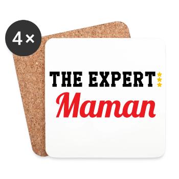Maman l'experte - Dessous de verre (lot de 4) - blanc - Devant