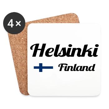 Helsinki, Finlande - Imprimés élégants - Dessous de verre (lot de 4) - blanc - Devant