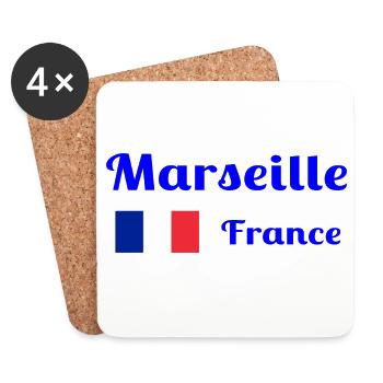 Marseille France- Stylish prints - Coasters (set of 4) - white - Front