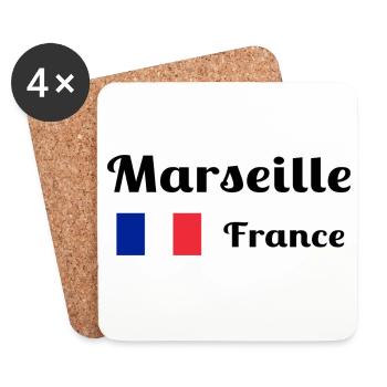 Marseille France- Stylish prints - Coasters (set of 4) - white - Front