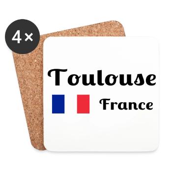 Toulouse, France- Imprimés élégants - Dessous de verre (lot de 4) - blanc - Devant