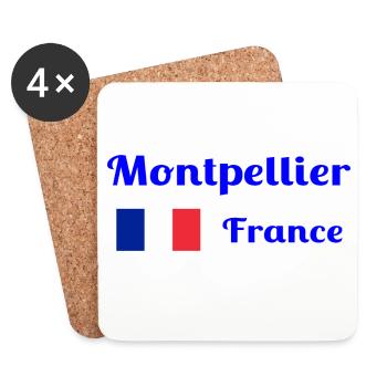 Montpellier, Frankreich - Stilvolle Drucke - Untersetzer (4er-Set) - Weiß - Vorne