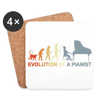 Piano Evolution - Coasters (set of 4) - white - Front