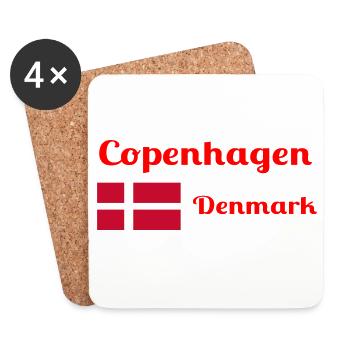 Copenhague, Danemark - Imprimés élégants - Dessous de verre (lot de 4) - blanc - Devant