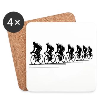 Cyclist Drawing - Coasters (set of 4) - white - Front
