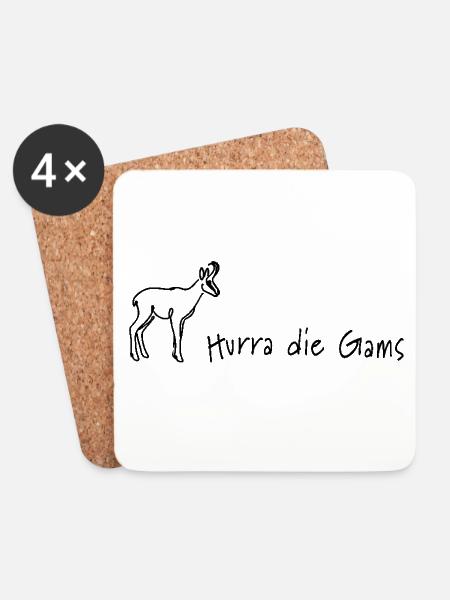 hurra die gams apres ski party hütte schifahren - Untersetzer (4er-Set) - Weiß